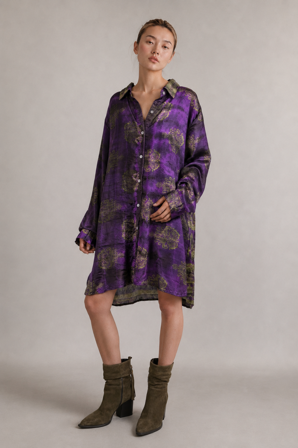 LOU - SILK SHIRT DRESS