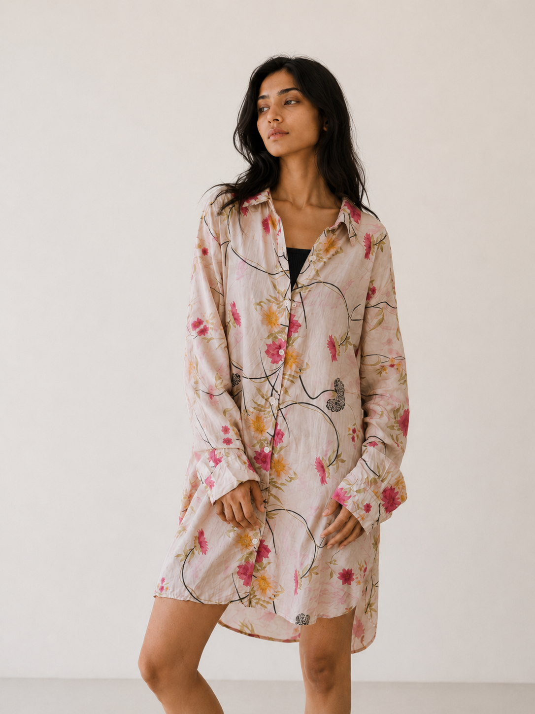 POI - ROBE CHEMISE EN SOIE