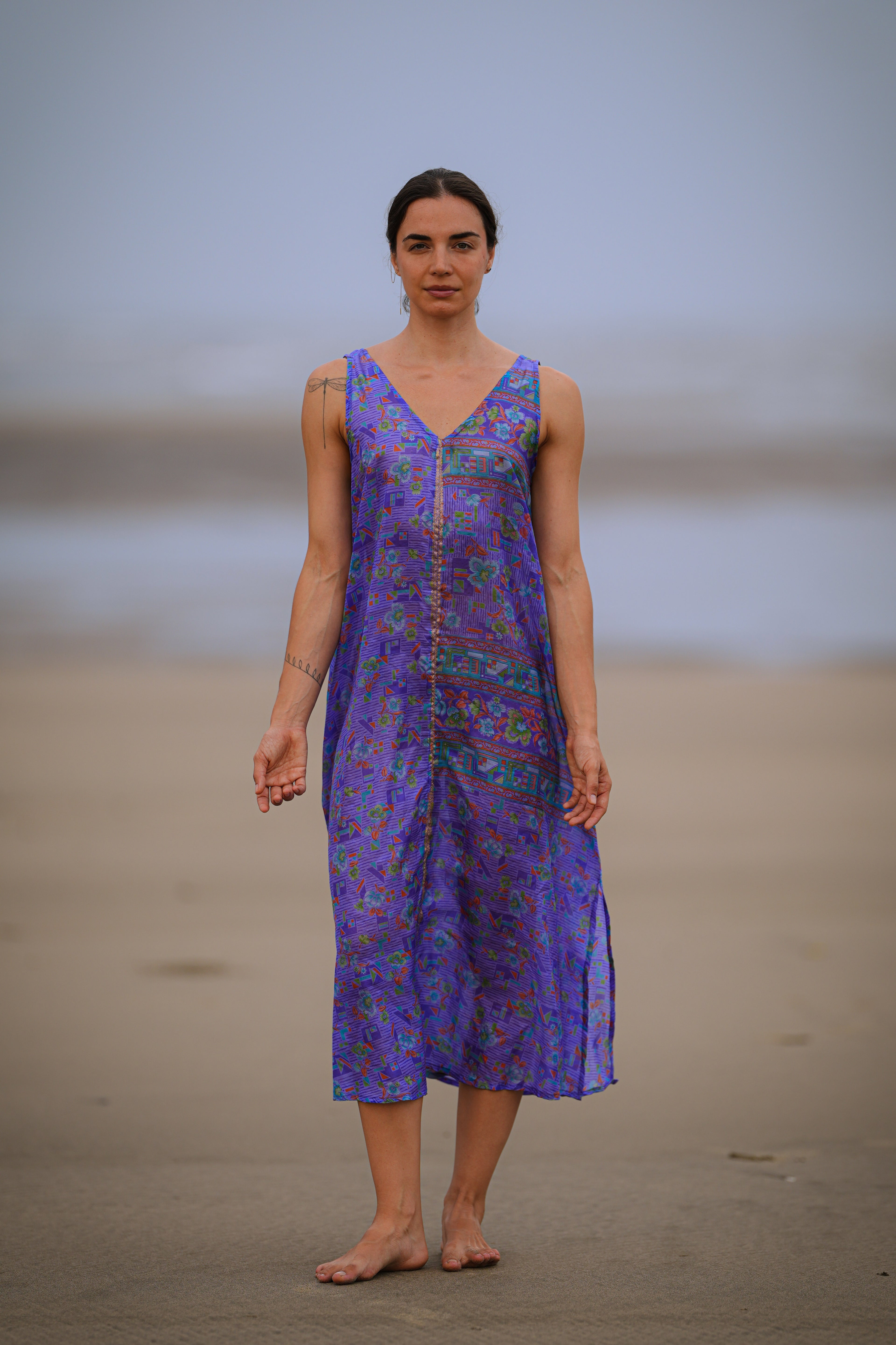 PURPLE - SILK MAXI DRESS