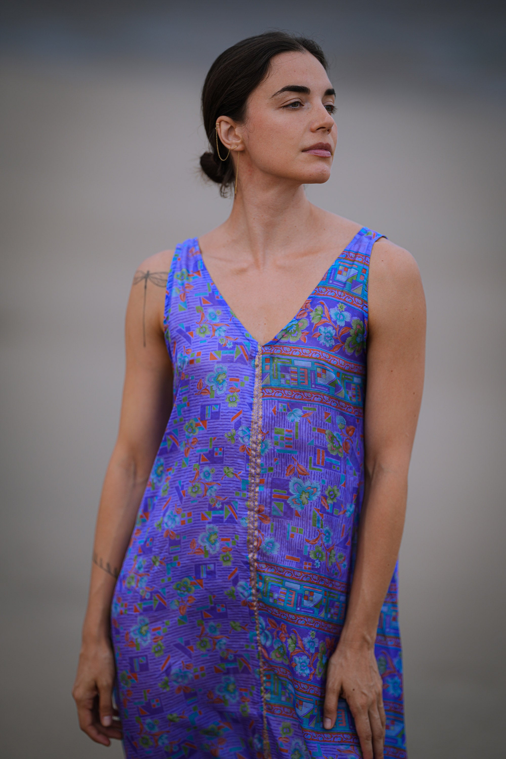 PURPLE - SILK MAXI DRESS
