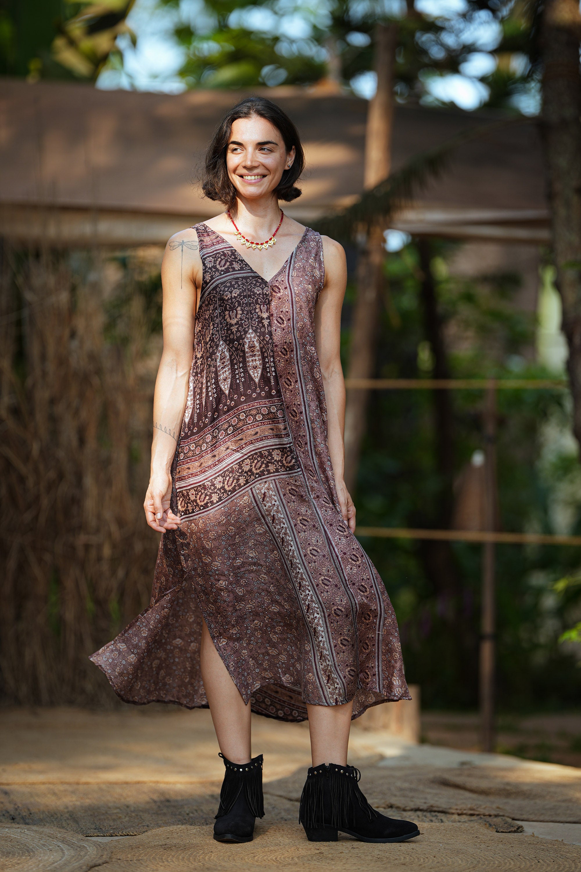 IRIS - SILK MAXI DRESS