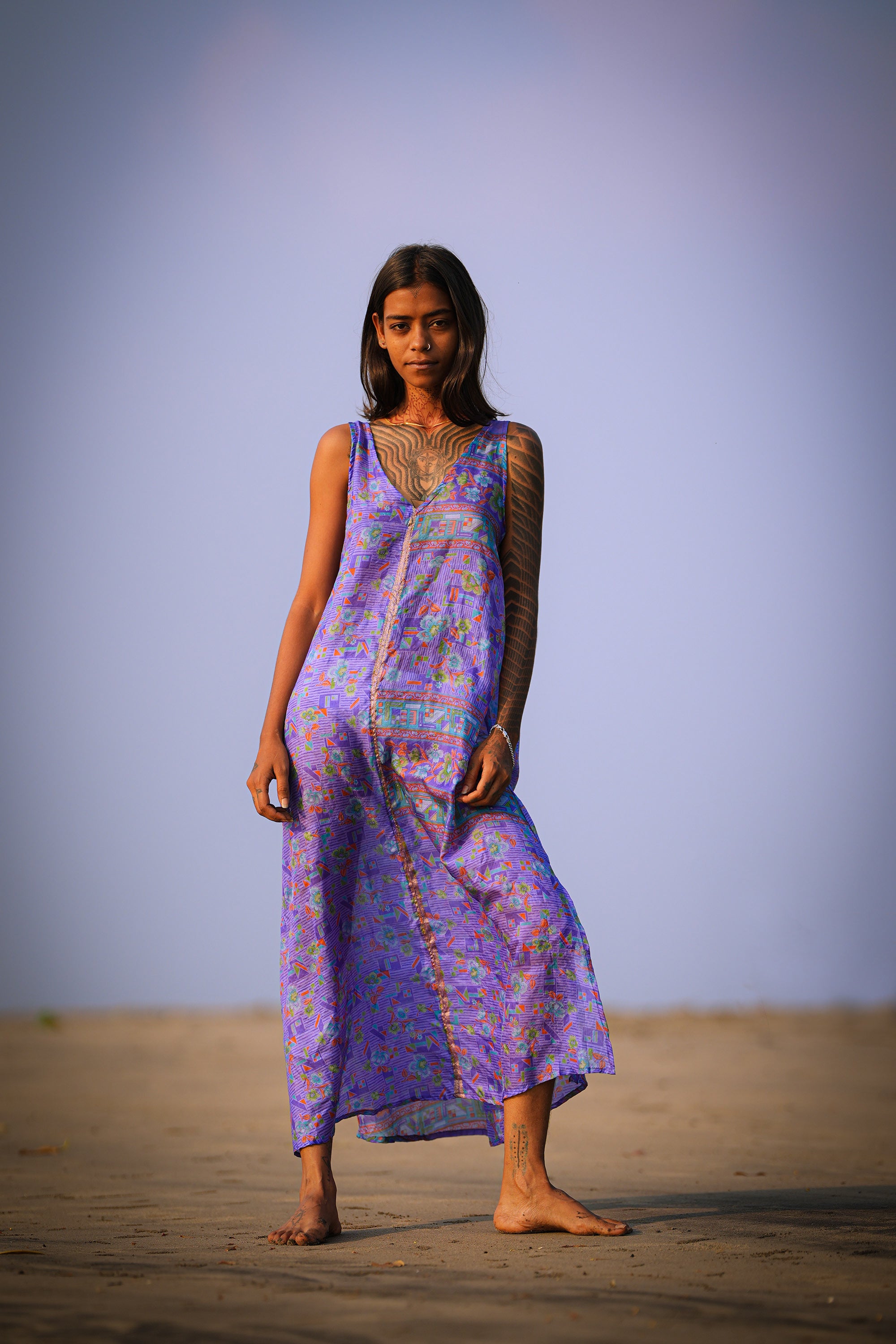 PURPLE - SILK MAXI DRESS